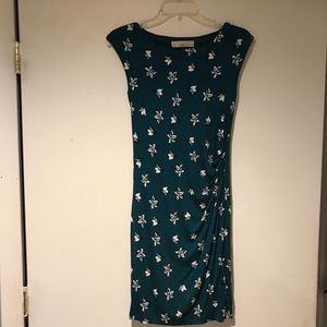 Petaled Side Shirred Dress